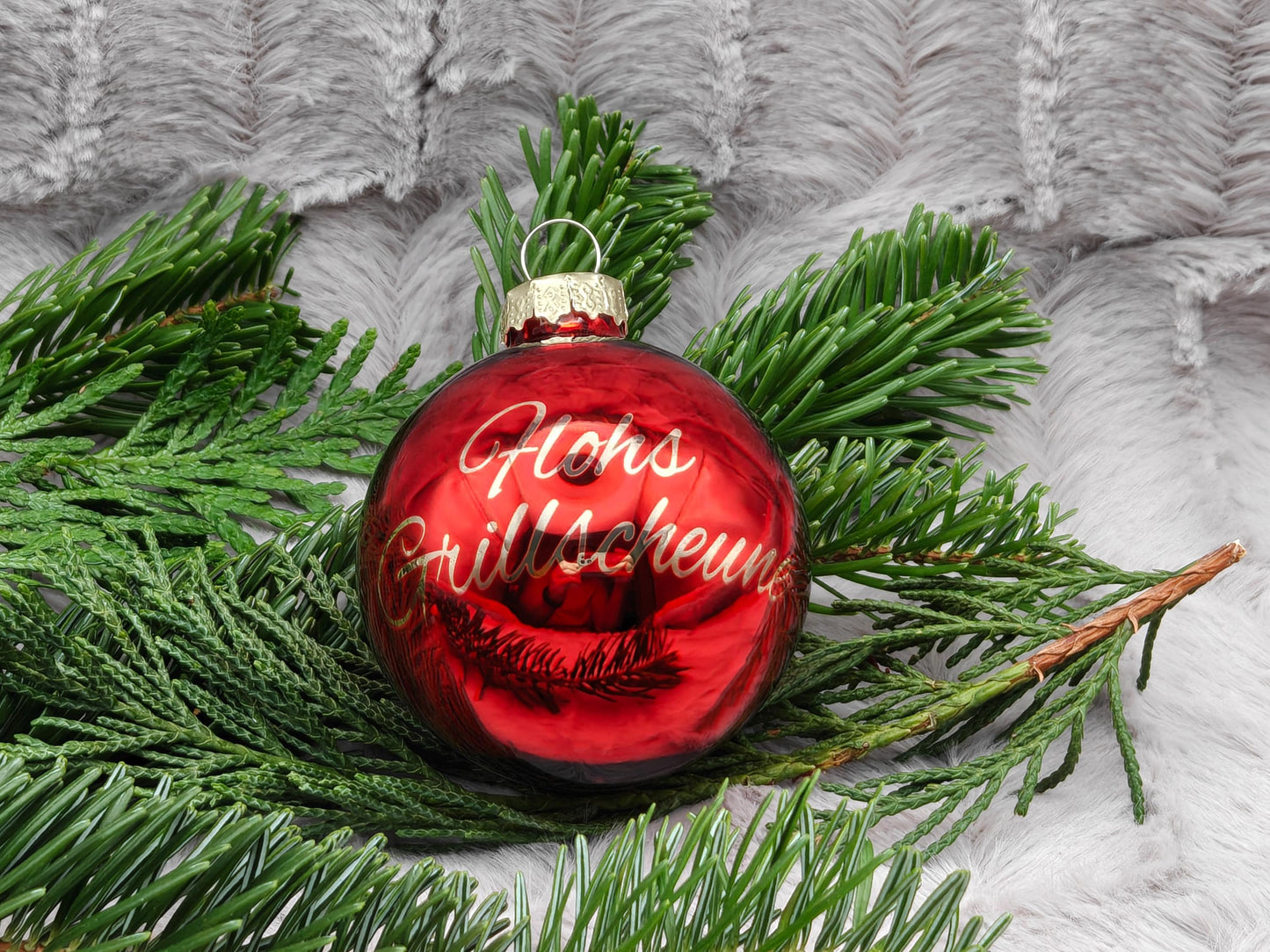 Personalisierte Christbaumkugel Glas | 58mm Weihnachtskugel mit Name graviert | Echtglas Baumschmuck Matt & Glänzend | Geschenk Dekoration