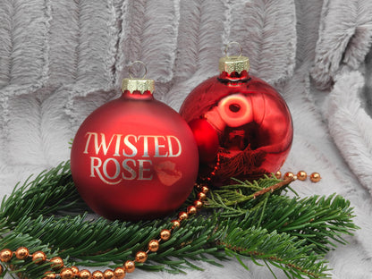 Personalisierte Christbaumkugel aus Glas mit Gravur | 80mm Weihnachtskugel mit Name | Christbaumschmuck Echtglas Matt & Glänzend