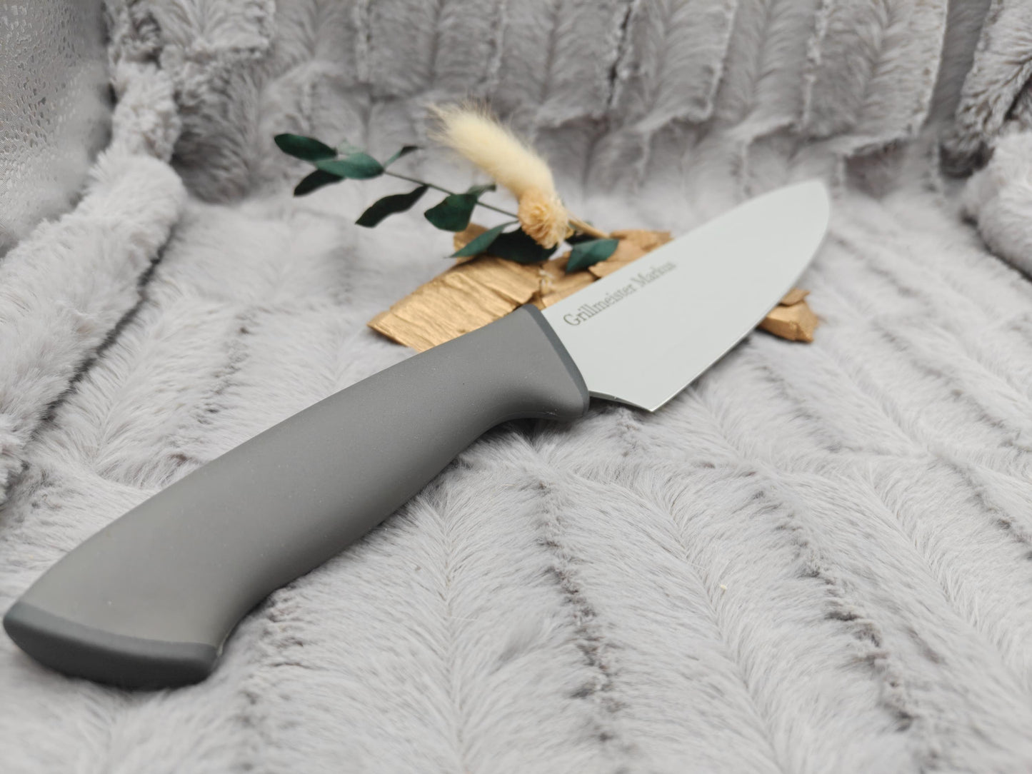 Personalisiertes Kochmesser Chefmesser mit Gravur | Scharfes Küchenmesser Edelstahl 20 cm | mit Name & Schutzhülle | Antihaft-Beschichtung