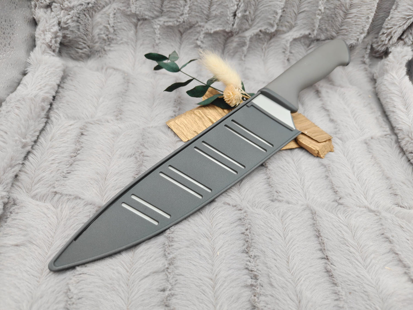 Personalisiertes Kochmesser Chefmesser mit Gravur | Scharfes Küchenmesser Edelstahl 20 cm | mit Name & Schutzhülle | Antihaft-Beschichtung