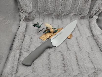 Personalisiertes Kochmesser Chefmesser mit Gravur | Scharfes Küchenmesser Edelstahl 20 cm | mit Name & Schutzhülle | Antihaft-Beschichtung