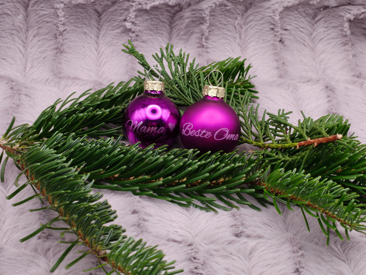 Kleine personalisierte Christbaumkugel aus Glas | 35mm Weihnachtskugel mit Name | Mini Baumschmuck Echtglas Matt & Glänzend Weihnachten