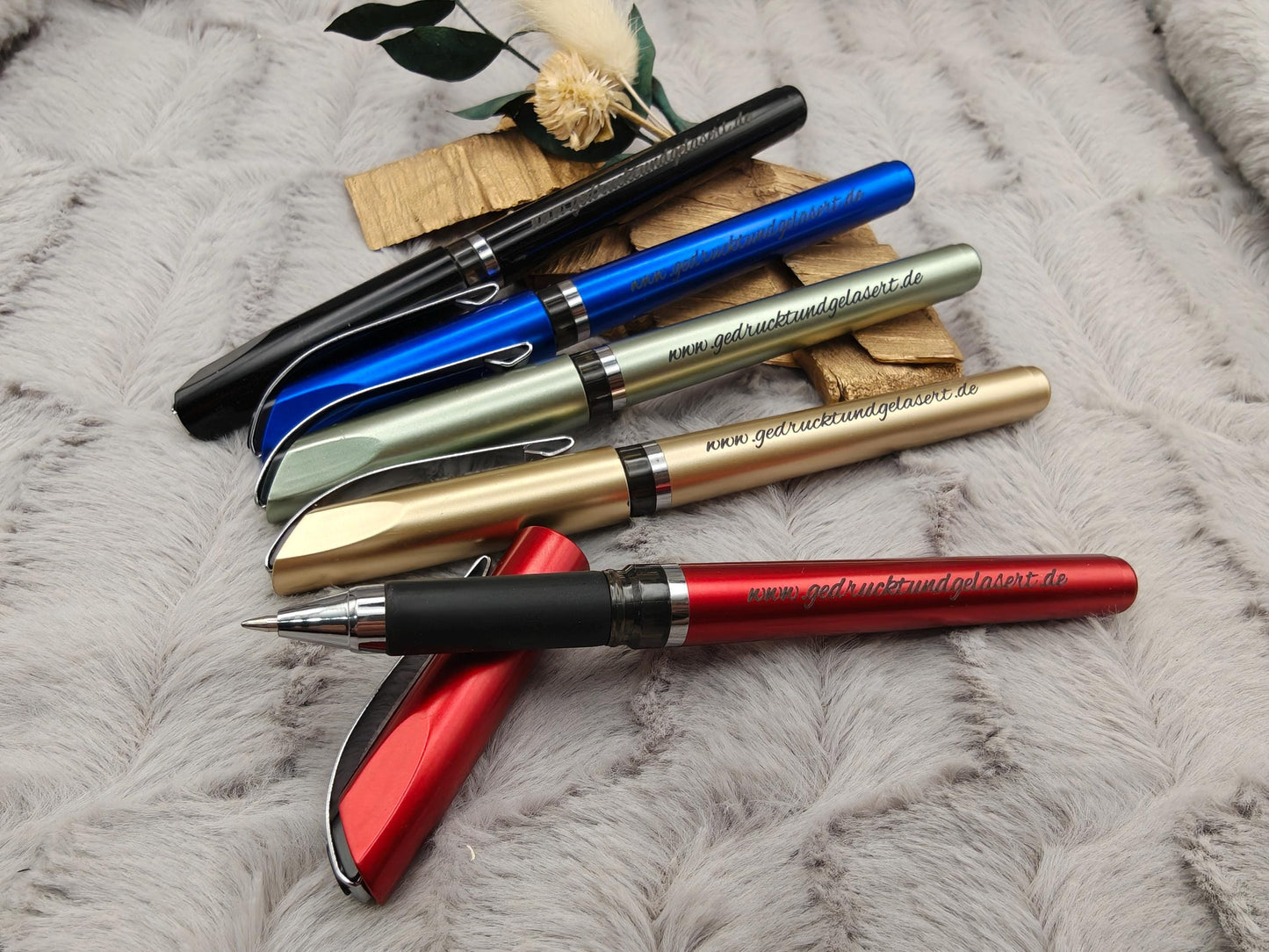 Gelstift personalisiert mit Gravur Kugelschreiber 5 verschiedene Farben Kuli Stift Holz Gastgeschenk Geschenk