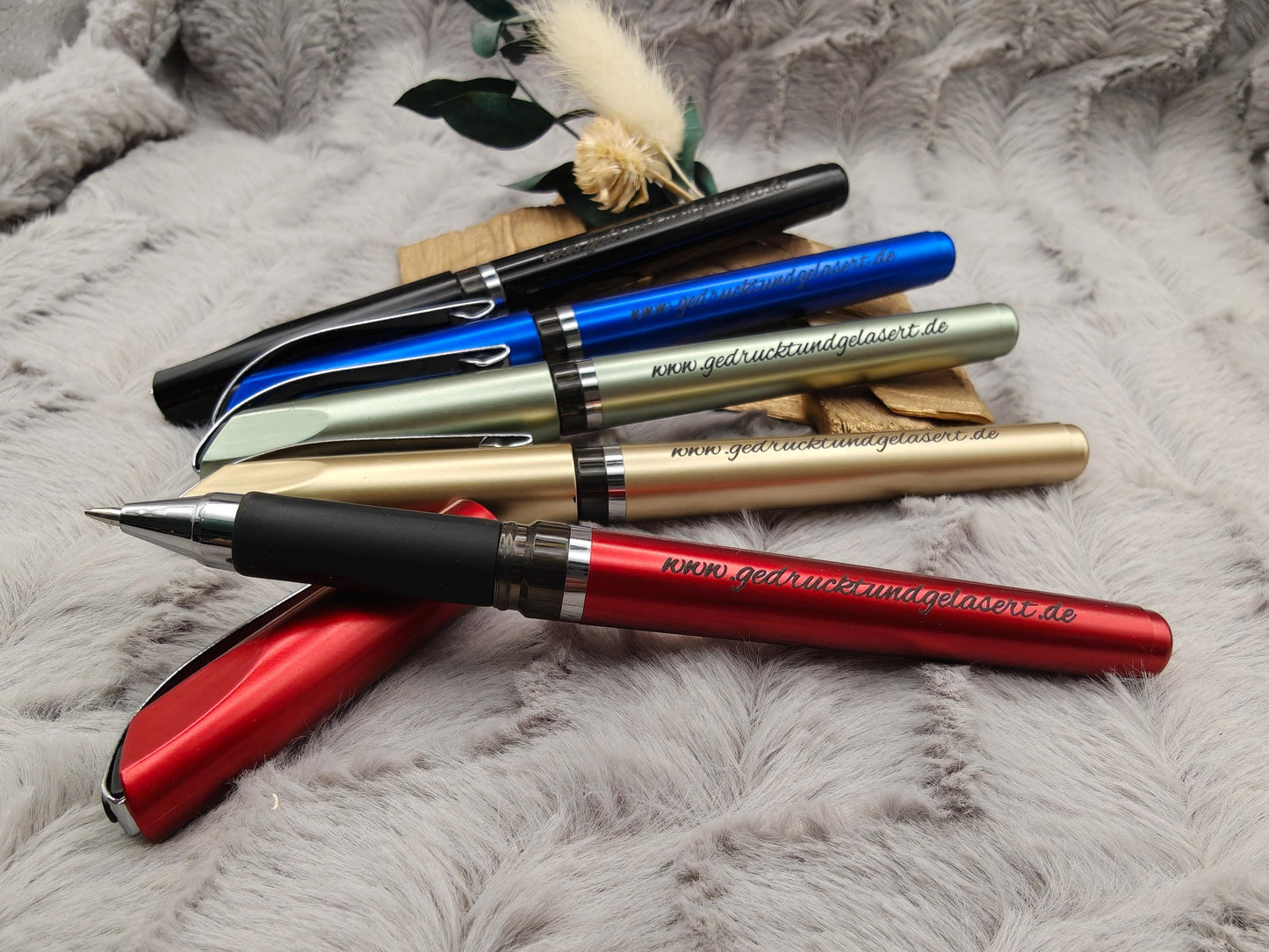 Gelstift personalisiert mit Gravur Kugelschreiber 5 verschiedene Farben Kuli Stift Holz Gastgeschenk Geschenk