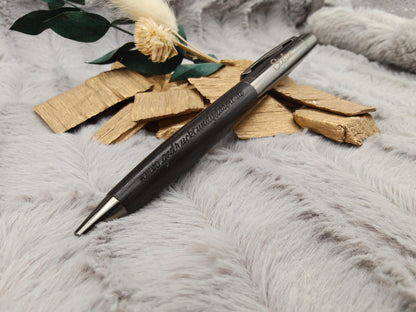 Edler Kugelschreiber Gelstift personalisiert mit Gravur schwarz Kuli Stift Holz Gastgeschenk Geschenk Gift