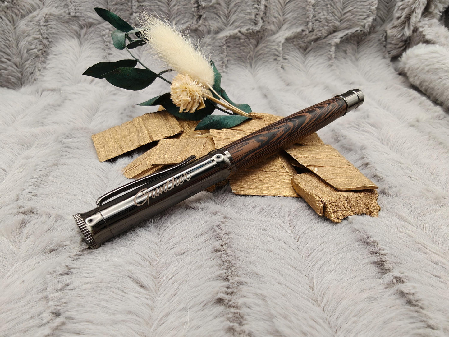 Edler Gelstift massiv personalisiert mit Gravur Kugelschreiber Kuli Stift Holz Gastgeschenk Geschenk Gift