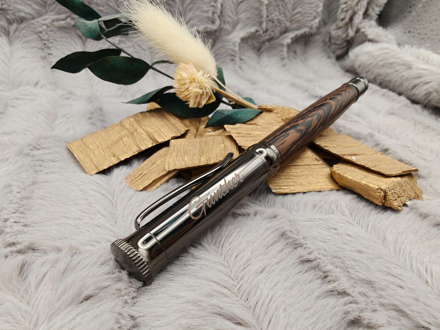 Edler Gelstift massiv personalisiert mit Gravur Kugelschreiber Kuli Stift Holz Gastgeschenk Geschenk Gift