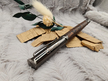 Edler Gelstift massiv personalisiert mit Gravur Kugelschreiber Kuli Stift Holz Gastgeschenk Geschenk Gift