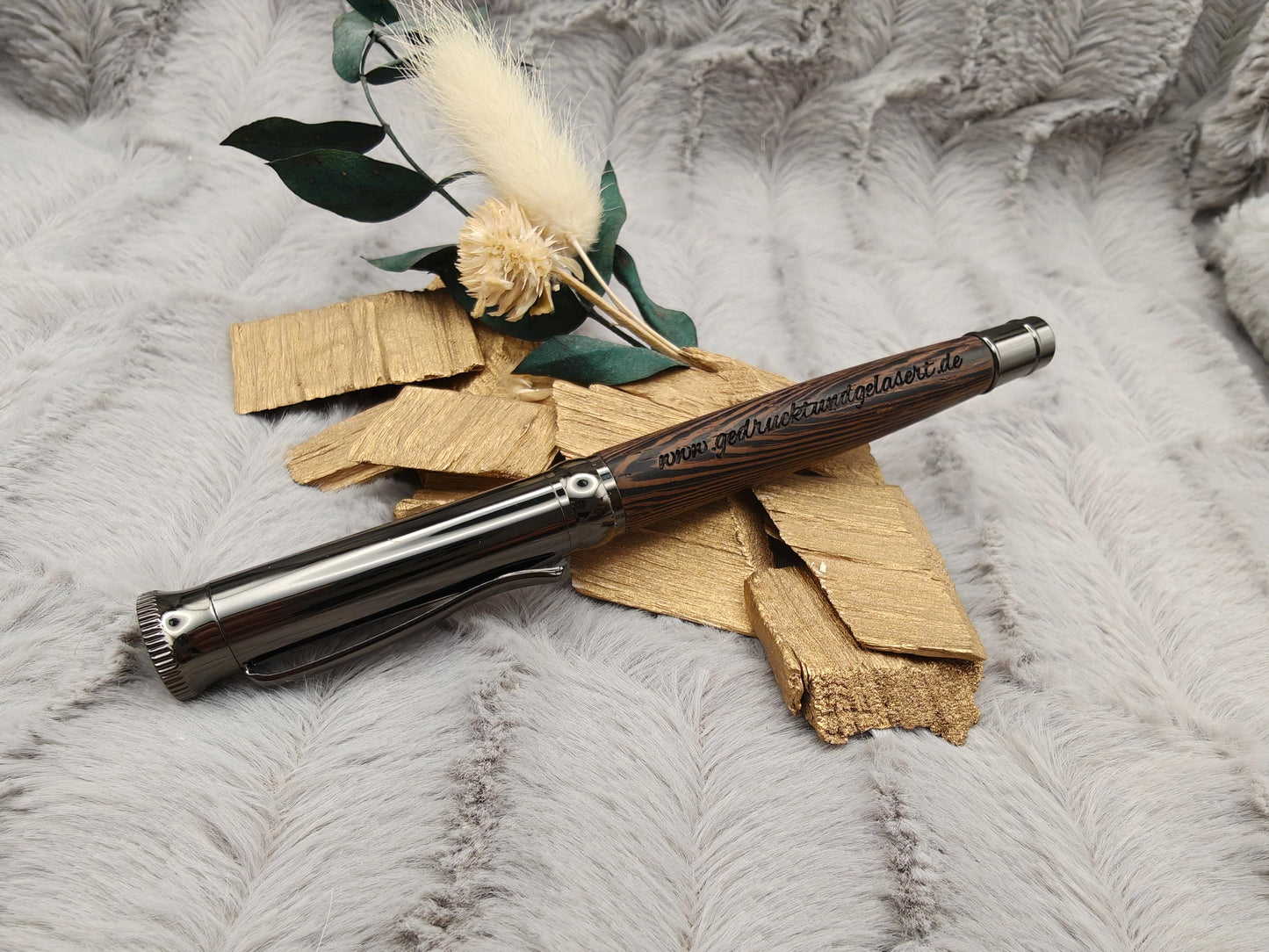 Edler Gelstift massiv personalisiert mit Gravur Kugelschreiber Kuli Stift Holz Gastgeschenk Geschenk Gift