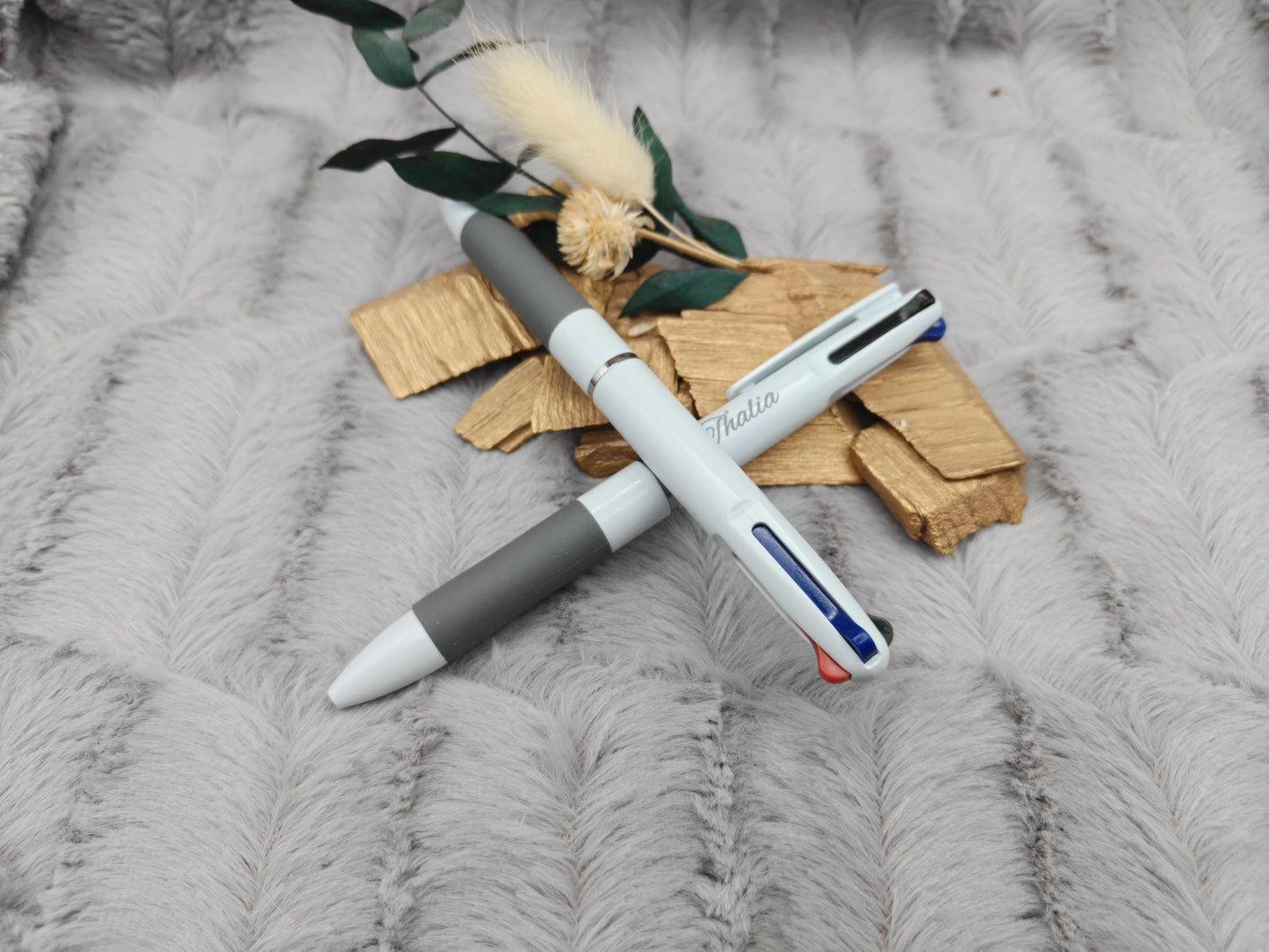 Kugelschreiber 3 in 1 personalisiert mit Gravur schreibt schwarz, rot oder blau Kuli Stift Holz Gastgeschenk Geschenk Gift