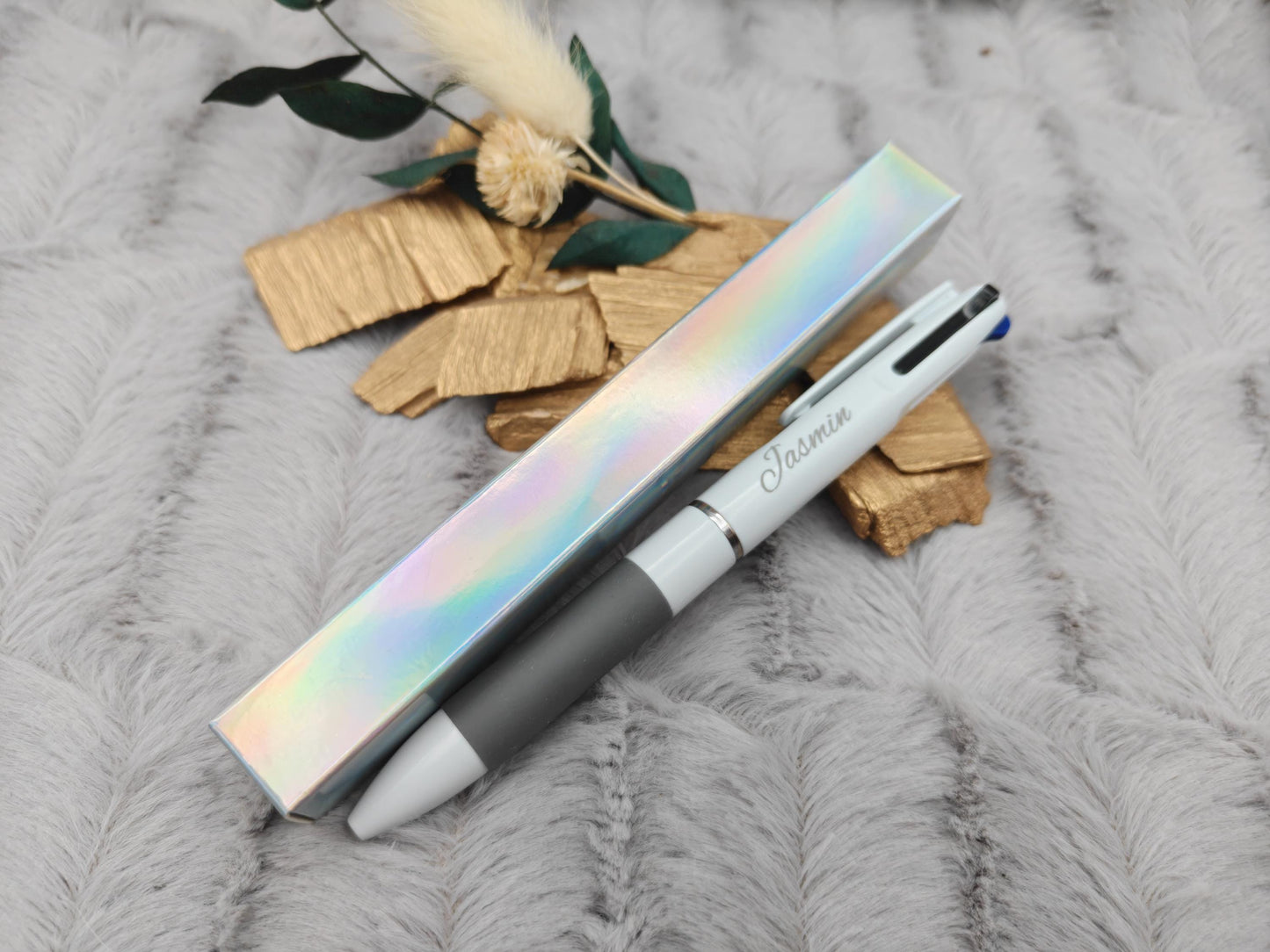 Kugelschreiber 3 in 1 personalisiert mit Gravur schreibt schwarz, rot oder blau Kuli Stift Holz Gastgeschenk Geschenk Gift