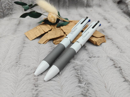 Kugelschreiber 3 in 1 personalisiert mit Gravur schreibt schwarz, rot oder blau Kuli Stift Holz Gastgeschenk Geschenk Gift