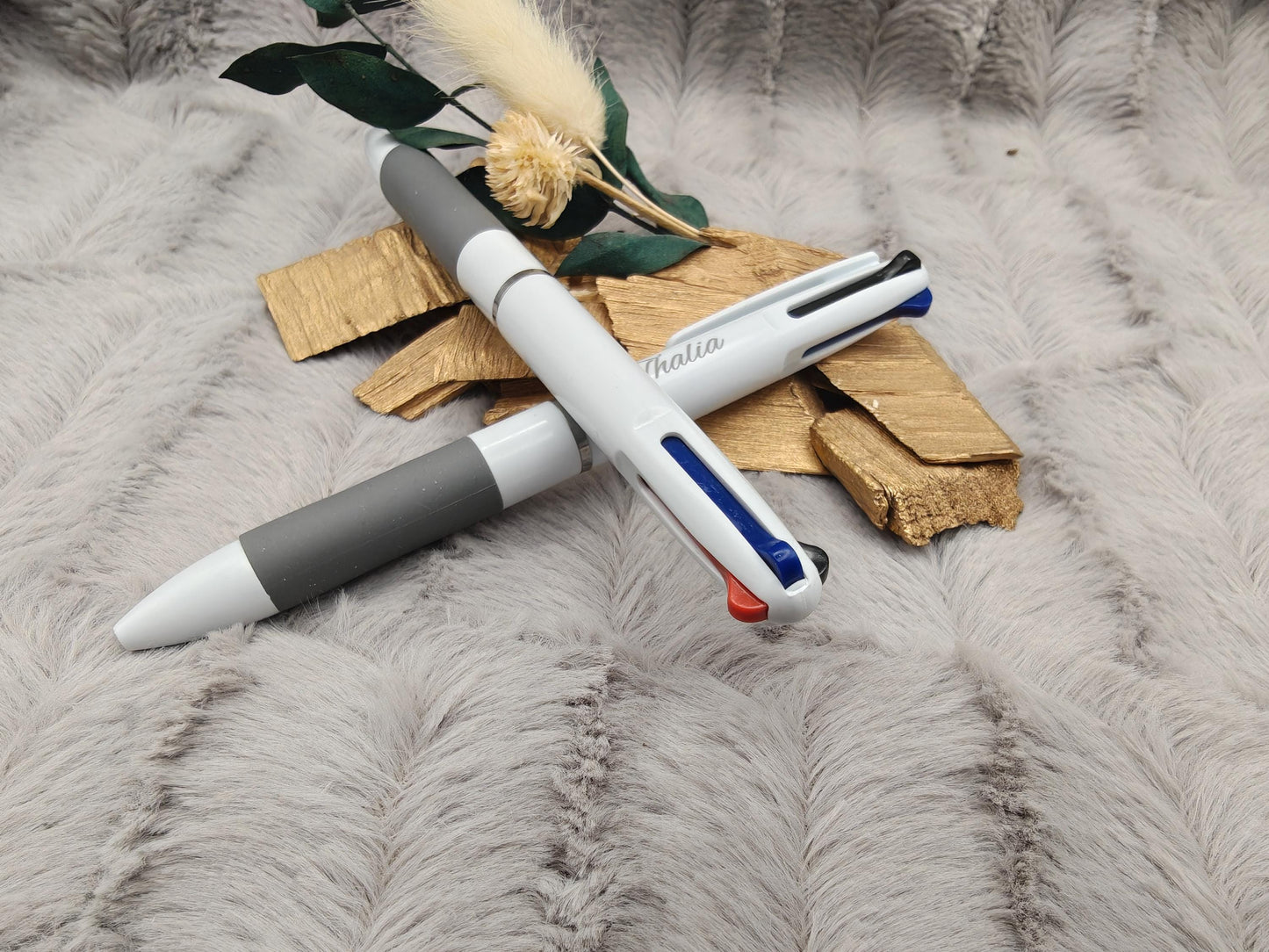 Kugelschreiber 3 in 1 personalisiert mit Gravur schreibt schwarz, rot oder blau Kuli Stift Holz Gastgeschenk Geschenk Gift