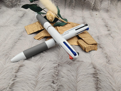 Kugelschreiber 3 in 1 personalisiert mit Gravur schreibt schwarz, rot oder blau Kuli Stift Holz Gastgeschenk Geschenk Gift
