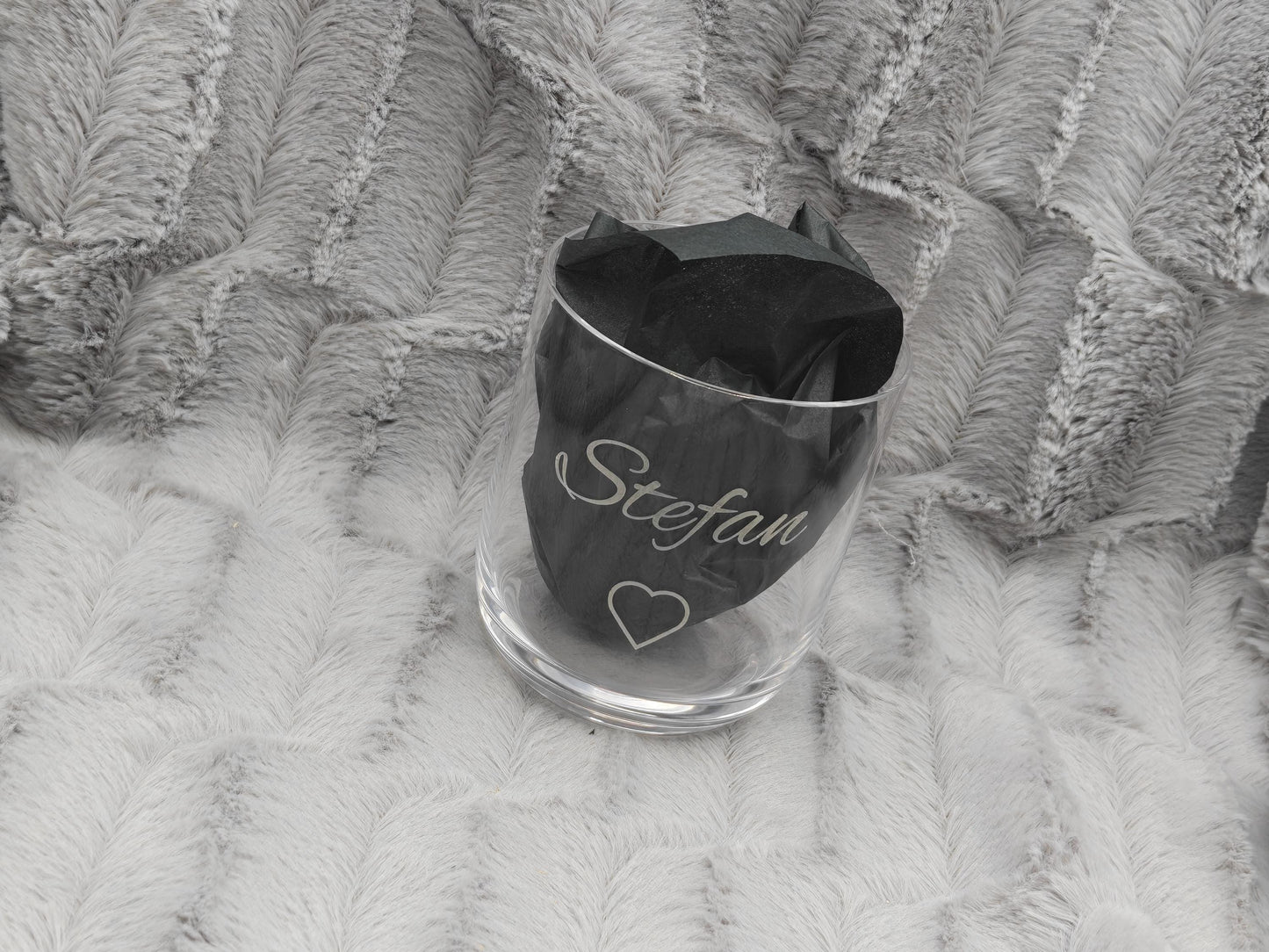 Trinkglas mit Gravur personalisiert Bleikristall Glas Becherglas 330ml mit individueller Gravur