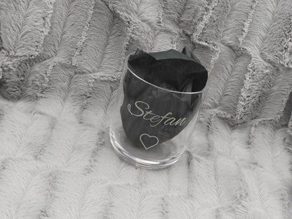 Trinkglas mit Gravur personalisiert Bleikristall Glas Becherglas 330ml mit individueller Gravur