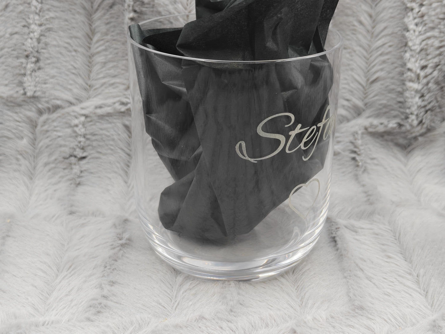 Trinkglas mit Gravur personalisiert Bleikristall Glas Becherglas 330ml mit individueller Gravur