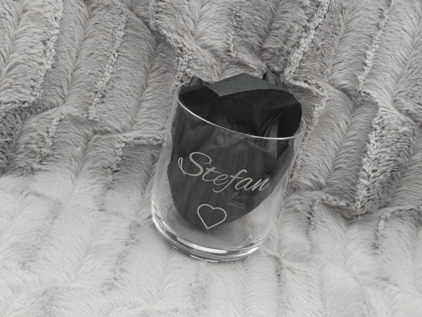 Trinkglas mit Gravur personalisiert Bleikristall Glas Becherglas 330ml mit individueller Gravur