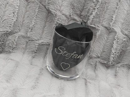 Trinkglas mit Gravur personalisiert Bleikristall Glas Becherglas 330ml mit individueller Gravur