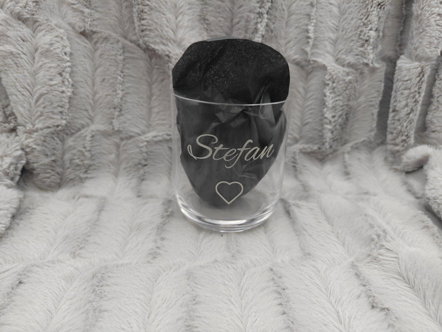 Trinkglas mit Gravur personalisiert Bleikristall Glas Becherglas 330ml mit individueller Gravur