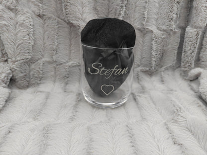 Trinkglas mit Gravur personalisiert Bleikristall Glas Becherglas 330ml mit individueller Gravur