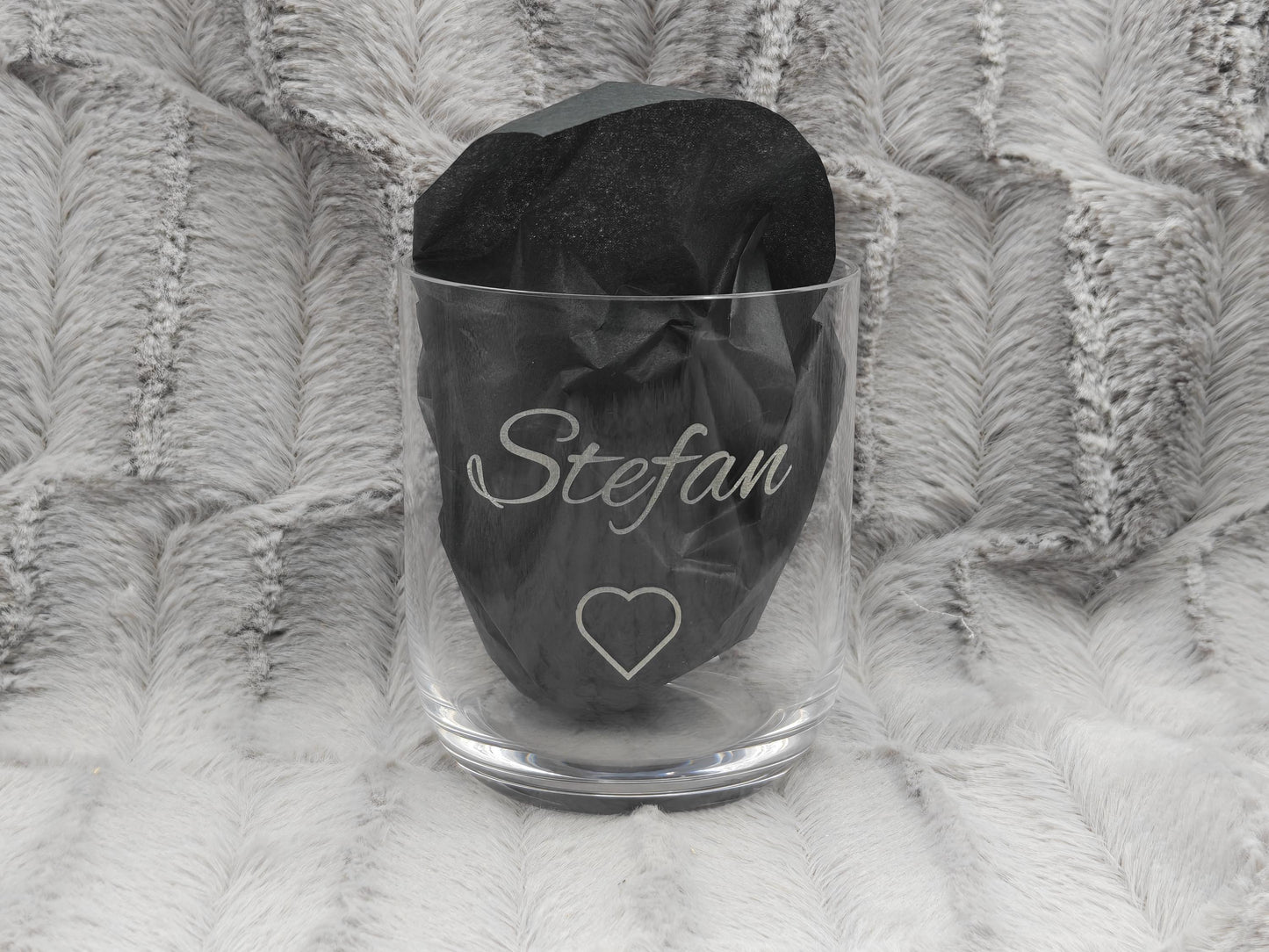 Trinkglas mit Gravur personalisiert Bleikristall Glas Becherglas 330ml mit individueller Gravur