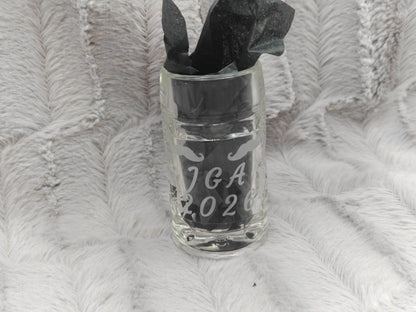 Schnapsglas Mini personalisiert Maßkrug Bierkrug Glas JGA Hochzeit Party Gag 40ml mit individueller Gravur