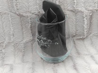 Trinkglas mit Gravur personalisiert Glas Becherglas Weinglas 450ml mit individueller Gravur