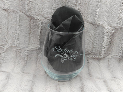 Trinkglas mit Gravur personalisiert Glas Becherglas Weinglas 450ml mit individueller Gravur