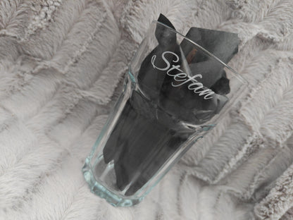 Latte Macchiato Glas mit Gravur personalisiert | Kaffeeglas mit Name oder Spruch | Geschenkidee Geburtstag & Einzug | Trinkglas individuell