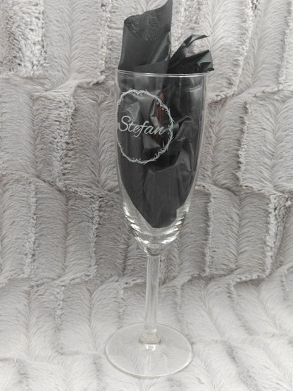 Sektglas mit Gravur personalisiert Glas Sektkelch 210ml Geschenkidee Namensgravur