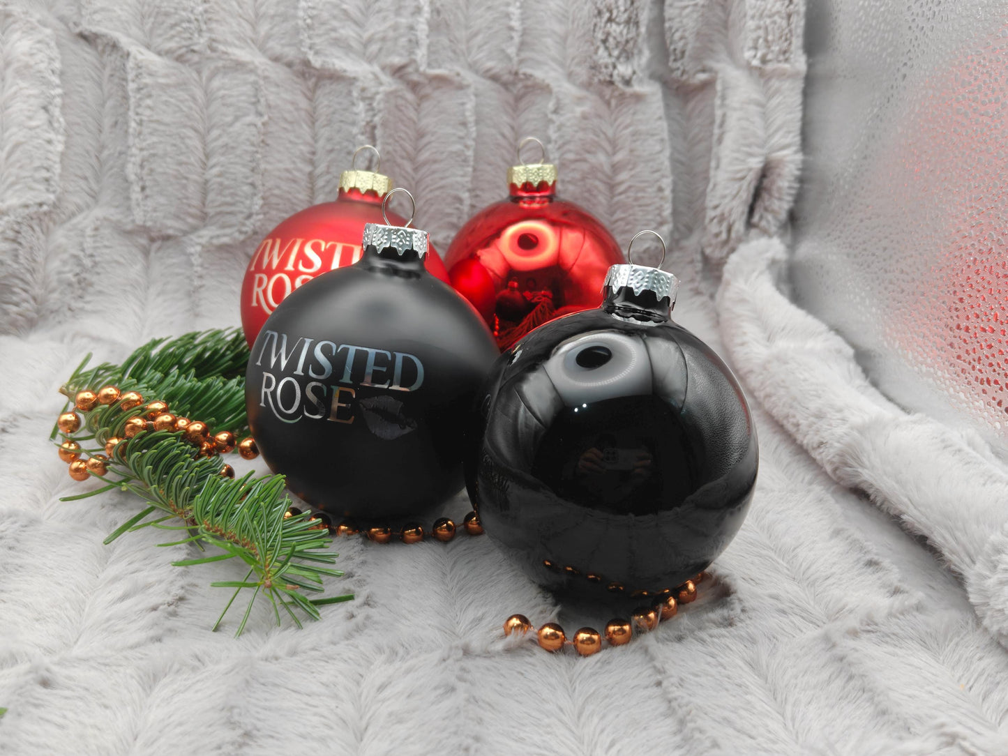 Personalisierte Christbaumkugel aus Glas mit Gravur | 80mm Weihnachtskugel mit Name | Christbaumschmuck Echtglas Matt & Glänzend