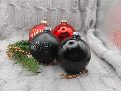 Personalisierte Christbaumkugel aus Glas mit Gravur | 80mm Weihnachtskugel mit Name | Christbaumschmuck Echtglas Matt & Glänzend