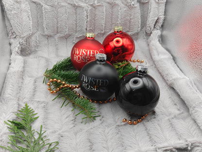 Personalisierte Christbaumkugel aus Glas mit Gravur | 80mm Weihnachtskugel mit Name | Christbaumschmuck Echtglas Matt & Glänzend
