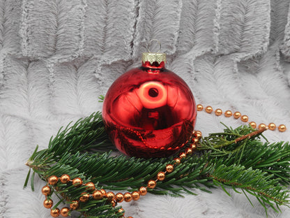 Personalisierte Christbaumkugel aus Glas mit Gravur | 80mm Weihnachtskugel mit Name | Christbaumschmuck Echtglas Matt & Glänzend