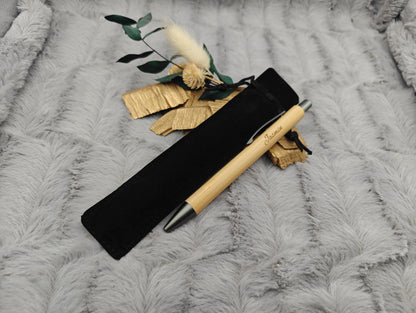 Kugelschreiber personalisiert aus Bambus mit Gravur gunmetal Kuli Stift Holz Gastgeschenk Geschenk Gift