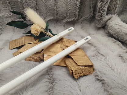 Personalisierte Essstäbchen aus Keramik mit Gravur | 1 Paar Chopsticks mit Name | Weiß & Gold | Individuelles Geschenk Sushi-Liebhaber