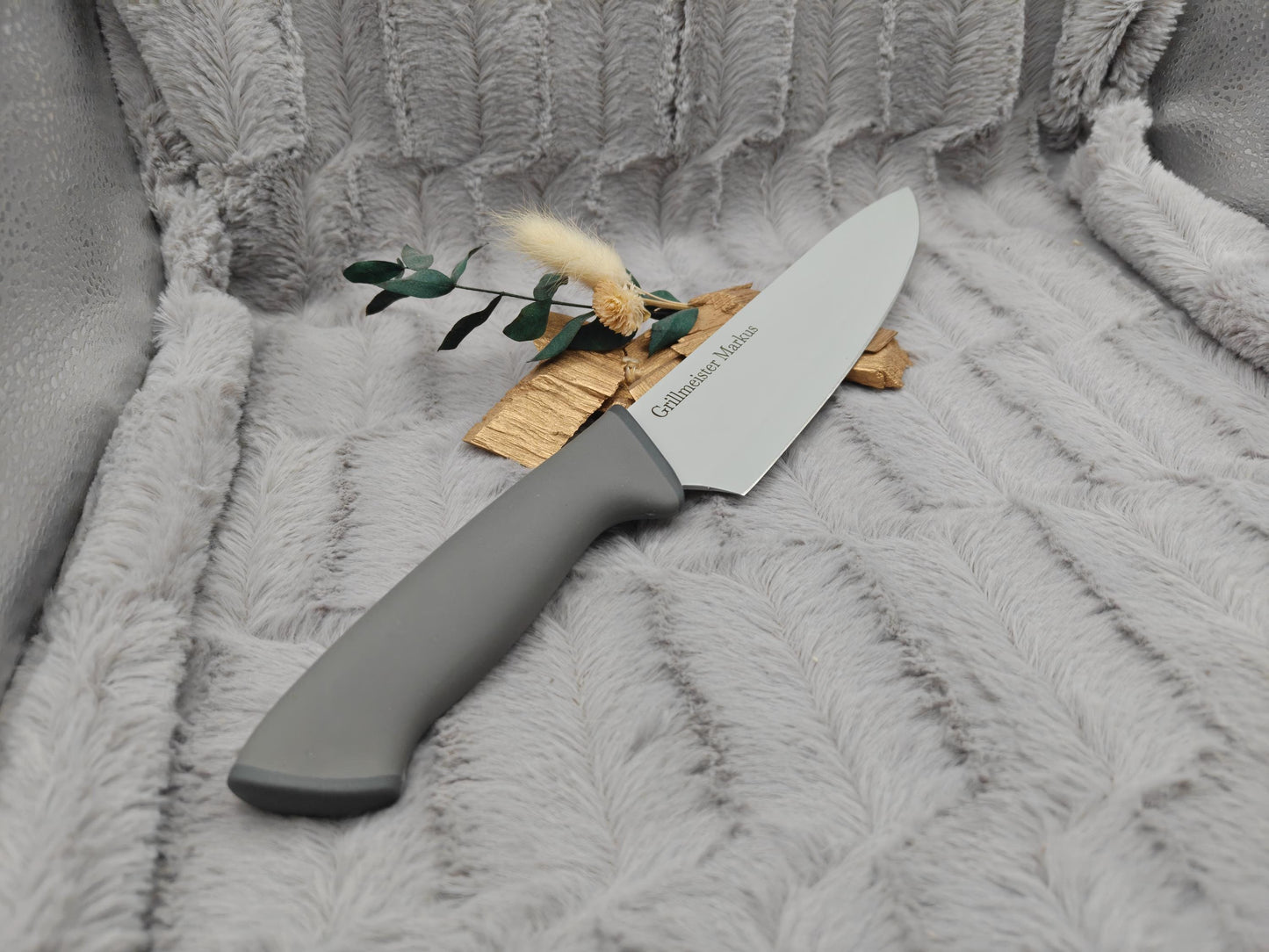 Personalisiertes Kochmesser Chefmesser mit Gravur | Scharfes Küchenmesser Edelstahl 20 cm | mit Name & Schutzhülle | Antihaft-Beschichtung