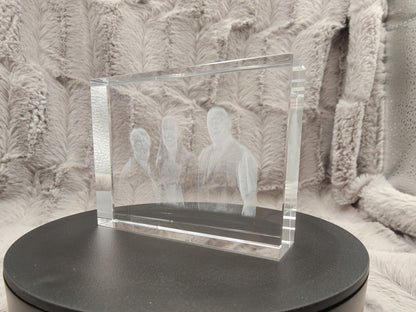 3D Foto im Kristall Quaderförmig Gravur Fotogravur 80x60x20mm