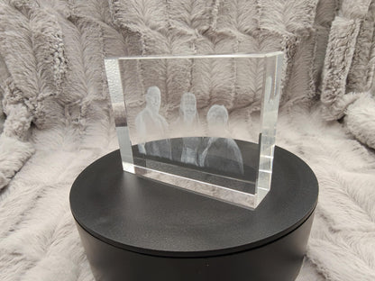 3D Foto im Kristall Quaderförmig Gravur Fotogravur 80x60x20mm