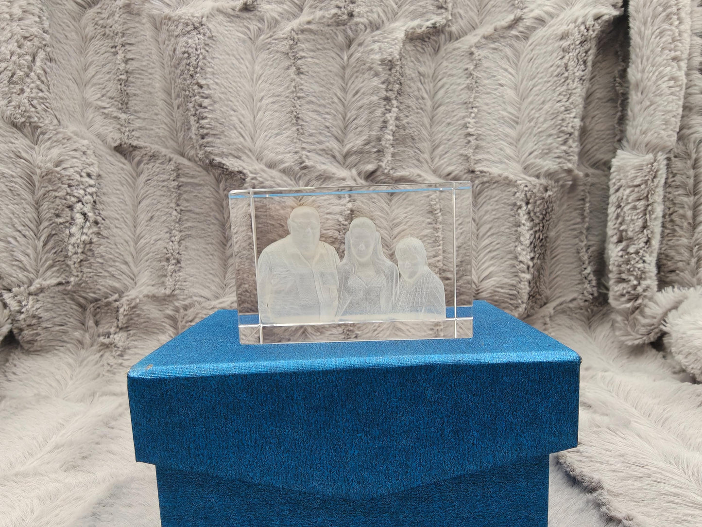 3D Foto im Kristall Quaderförmig Gravur Fotogravur 60x40x40mm