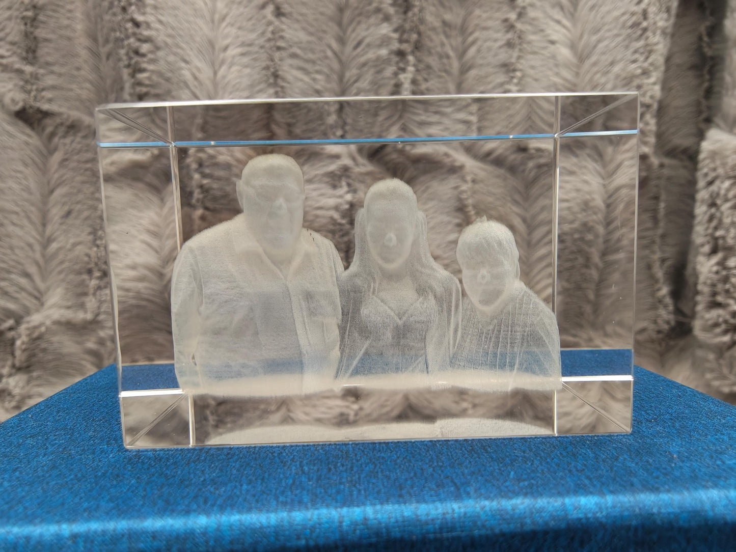 3D Foto im Kristall Quaderförmig Gravur Fotogravur 60x40x40mm