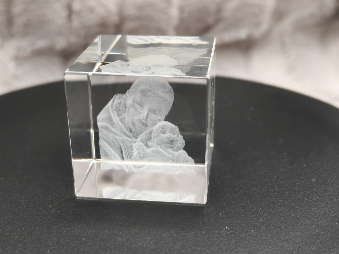 3D Foto im Kristall Würfel Kristallwürfel Gravur Fotogravur 30x30x30mm