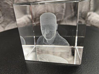 3D Foto im Kristall Würfel Kristallwürfel Gravur Fotogravur 30x30x30mm