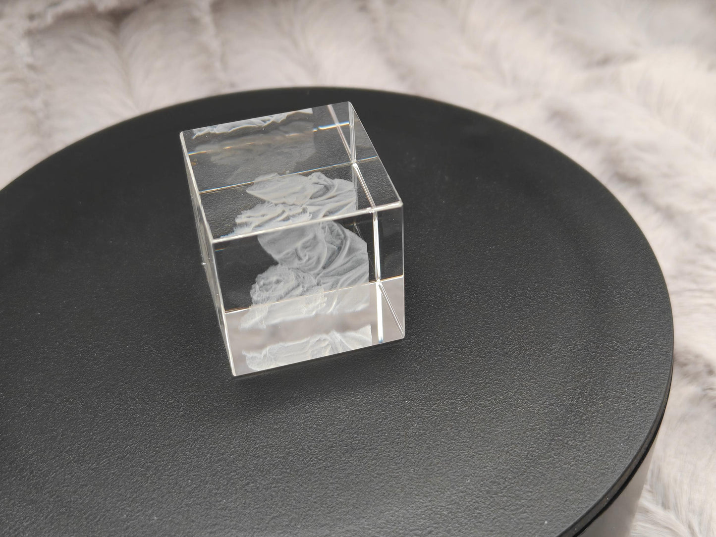 3D Foto im Kristall Würfel Kristallwürfel Gravur Fotogravur 30x30x30mm