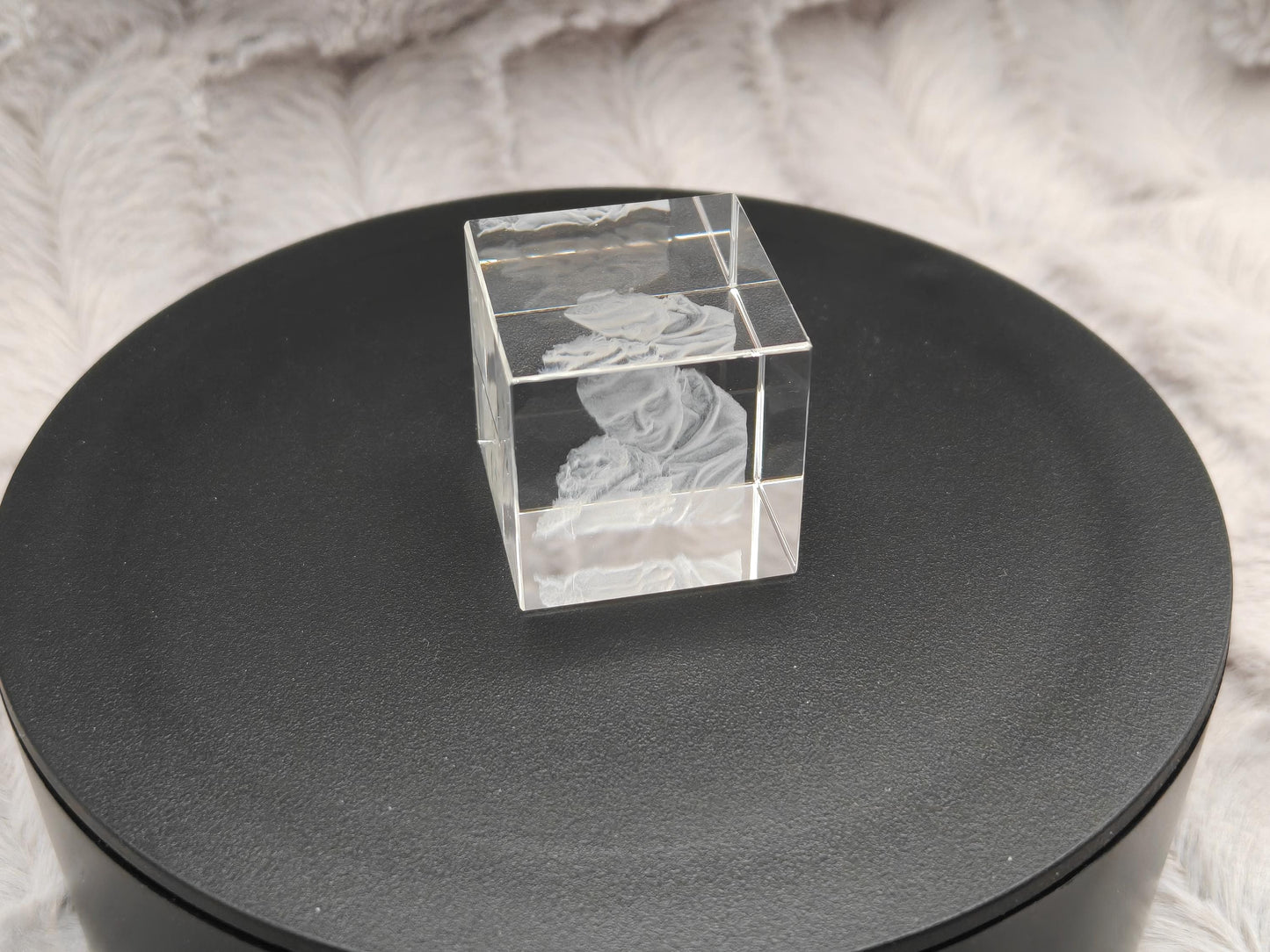 3D Foto im Kristall Würfel Kristallwürfel Gravur Fotogravur 30x30x30mm