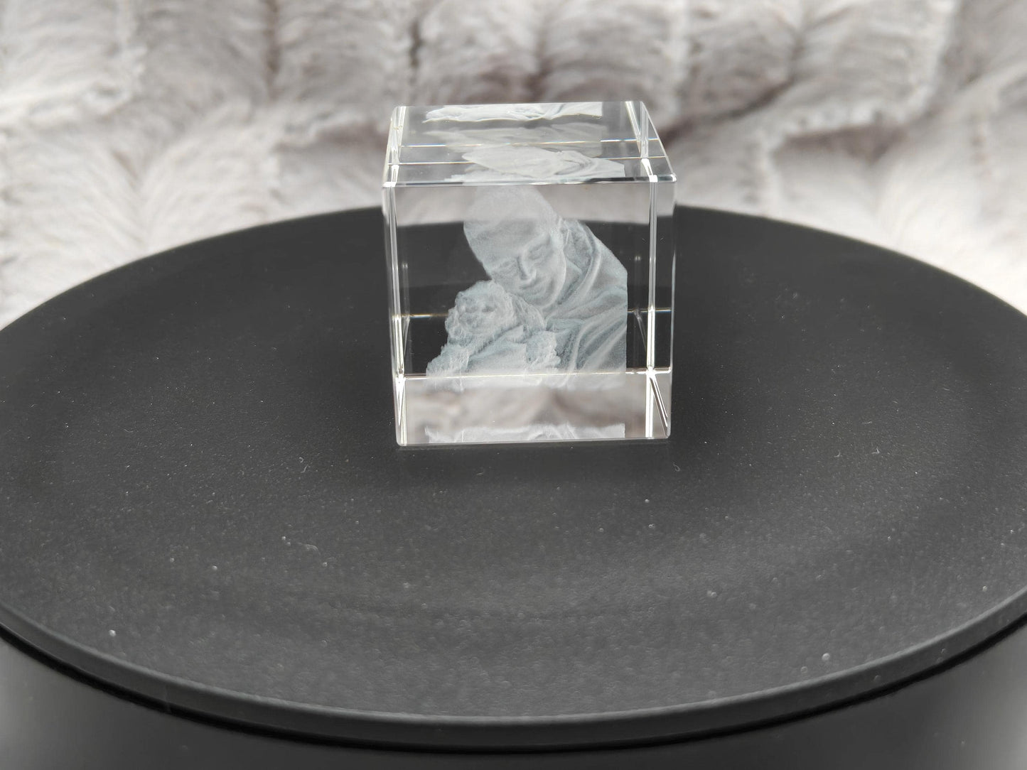 3D Foto im Kristall Würfel Kristallwürfel Gravur Fotogravur 30x30x30mm