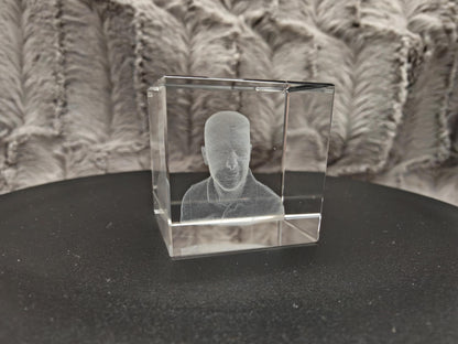 3D Foto im Kristall Würfel Kristallwürfel Gravur Fotogravur 30x30x30mm
