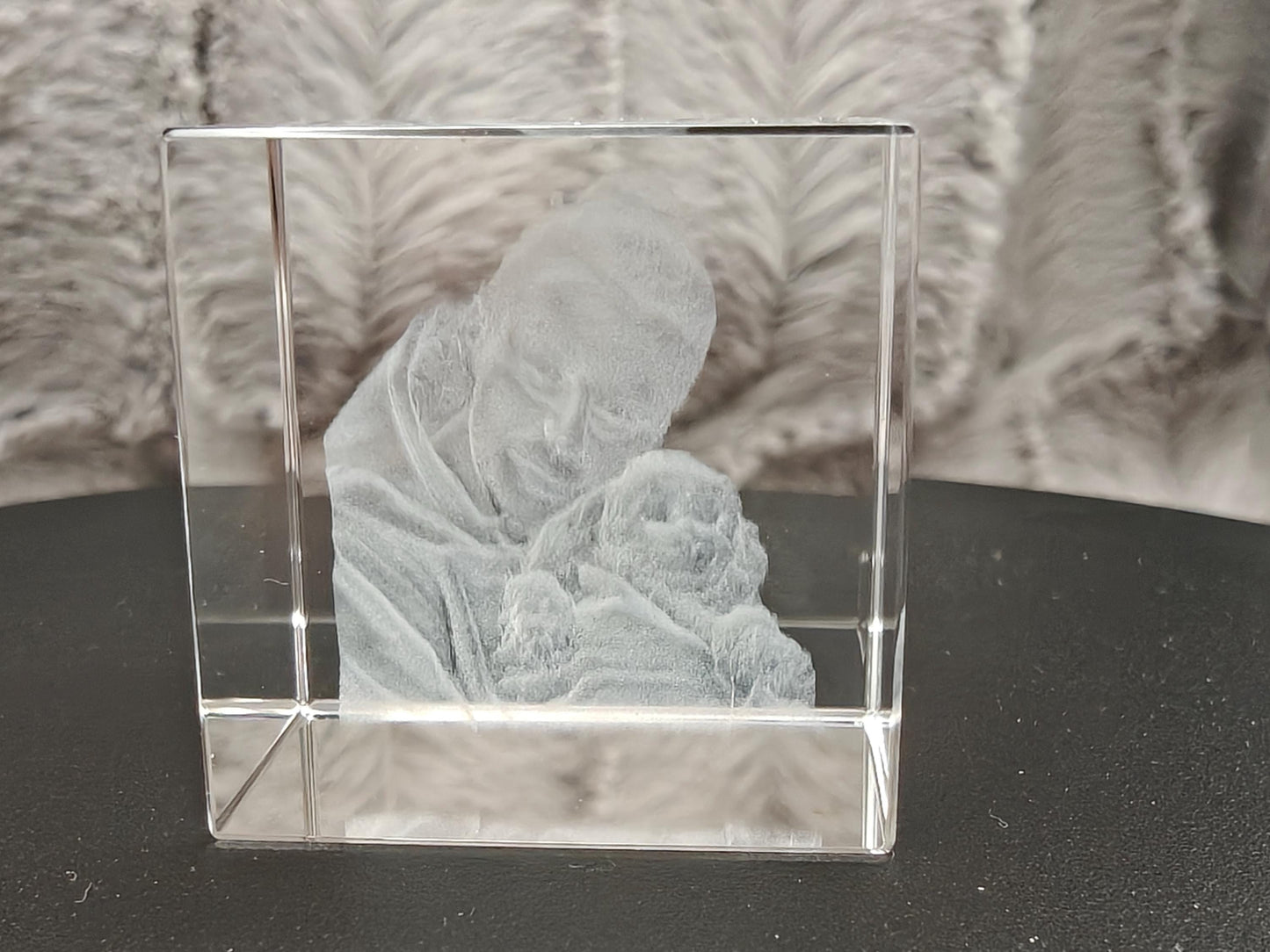 3D Foto im Kristall Würfel Kristallwürfel Gravur Fotogravur 30x30x30mm