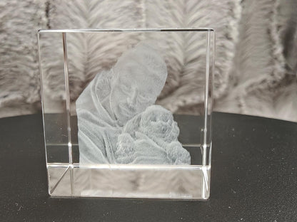 3D Foto im Kristall Würfel Kristallwürfel Gravur Fotogravur 30x30x30mm
